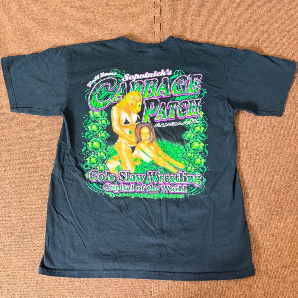 Anvil Sopotnick's Cabbage Patch Cole Slaw Wrestling T-Shirt Mens Large Black FL